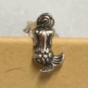 Sterling silver mermaid stud earrings
